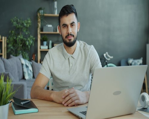 Man sitting at desk working
